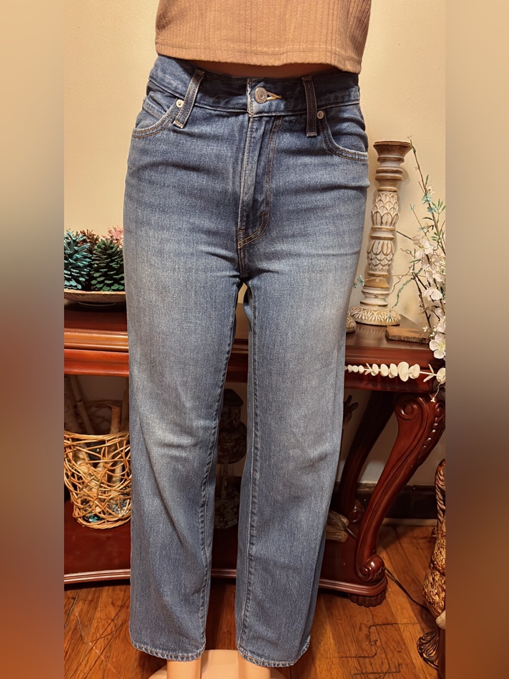Levi's Mid Wash Straight Leg Jeans - Blue